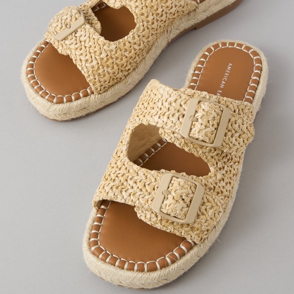 AE Tan Woven Sandals